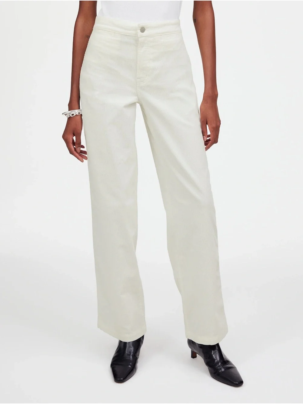Madewell Cream Wide-Leg Jeans